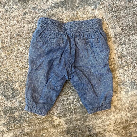 Janie and Jack Balto Blue Baby Linen Joggers 0-3 Months - Picture 6 of 7